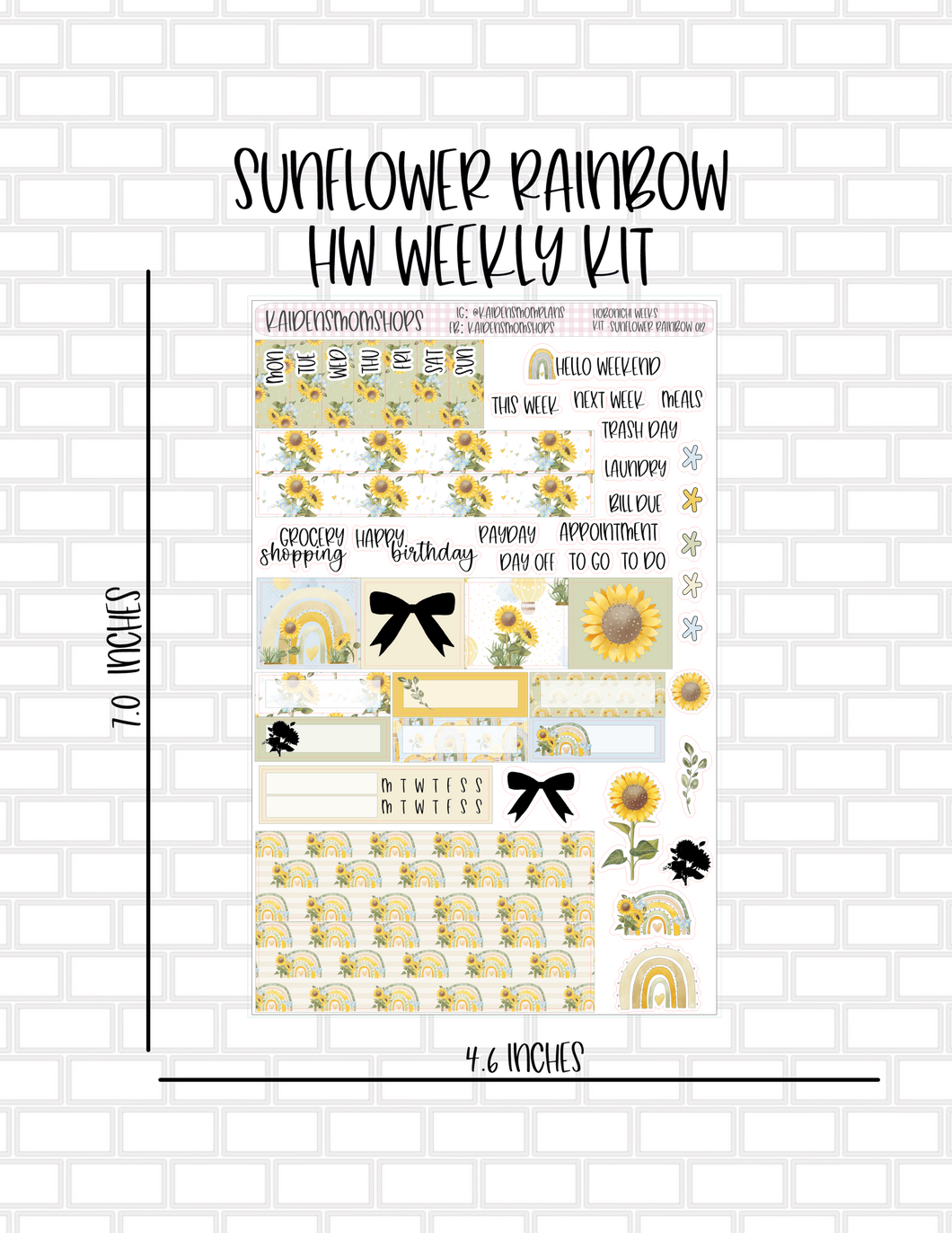 012 Sunflower Rainbow Hobonichi Weeks Kit - NEW FORMAT