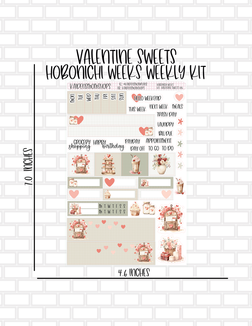 026 Valentine Sweets Hobonichi Weeks Weekly Kit - NEW FORMAT