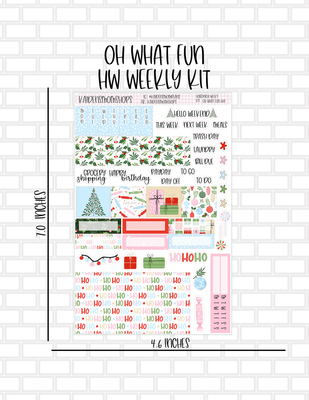 02 Oh What Fun Christmas Hobonichi Weeks Kit - NEW FORMAT