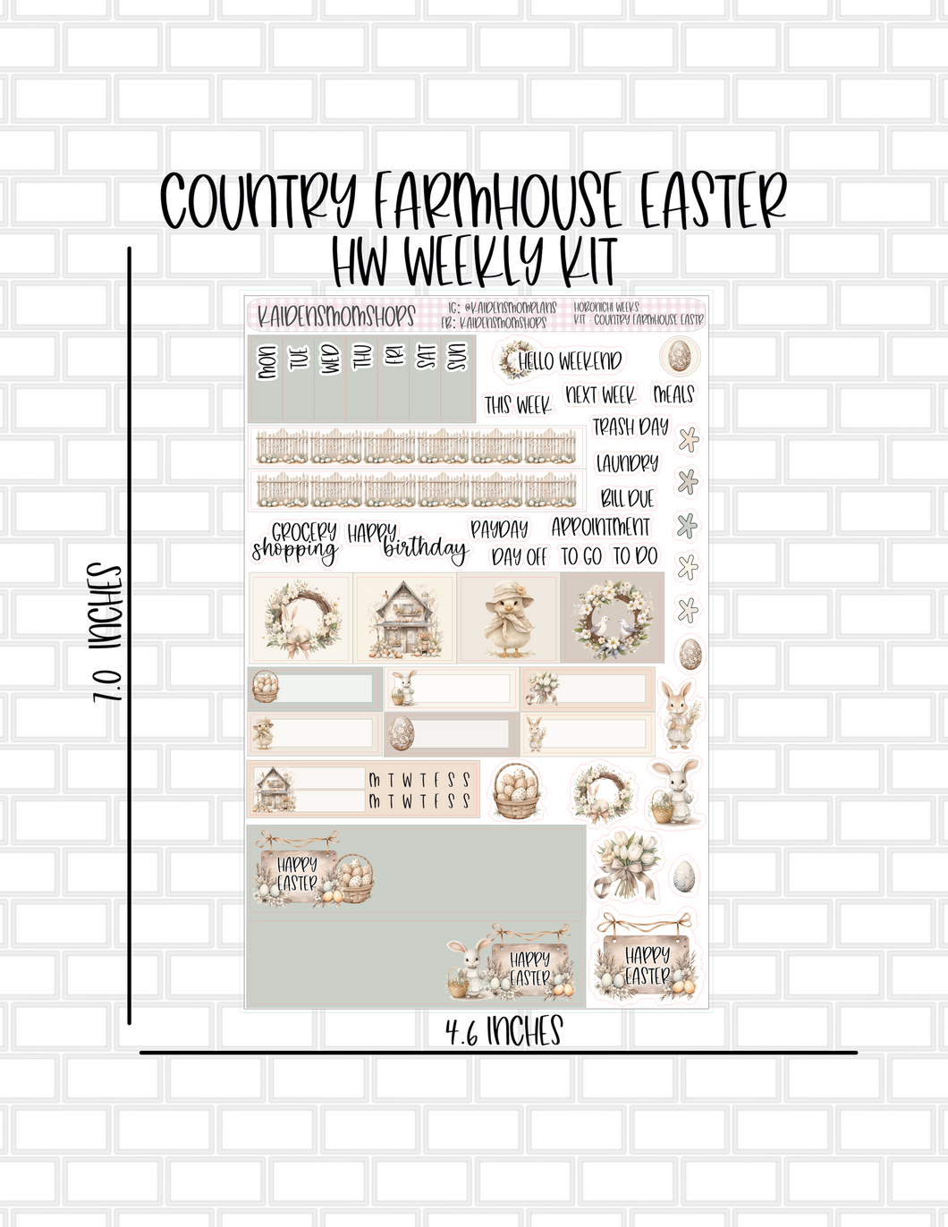033 Country Farmhouse Easter Hobonichi Weeks Weekly Kit - NEW FORMAT