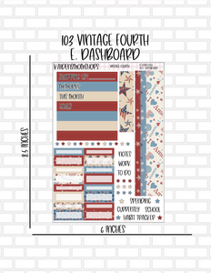 103 Vintage Fourth Erin Condren 7x9 Planner Stickers
