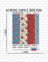 103 Vintage Fourth Erin Condren 7x9 Planner Stickers