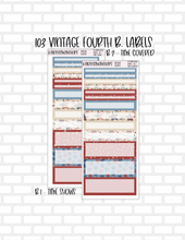 103 Vintage Fourth Erin Condren 7x9 Planner Stickers