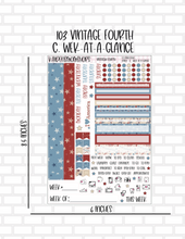 103 Vintage Fourth Erin Condren 7x9 Planner Stickers