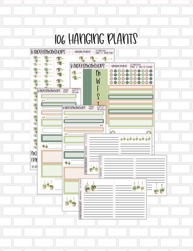 106 Hanging Plants  Erin Condren 7x9 Planner Stickers