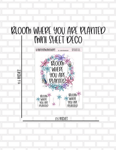 Bloom Where You Are Planted Mini Sticker Sheet