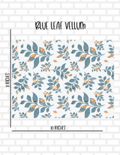 Blue Leaf Fall Planner Vellum - 8X10 Sheet