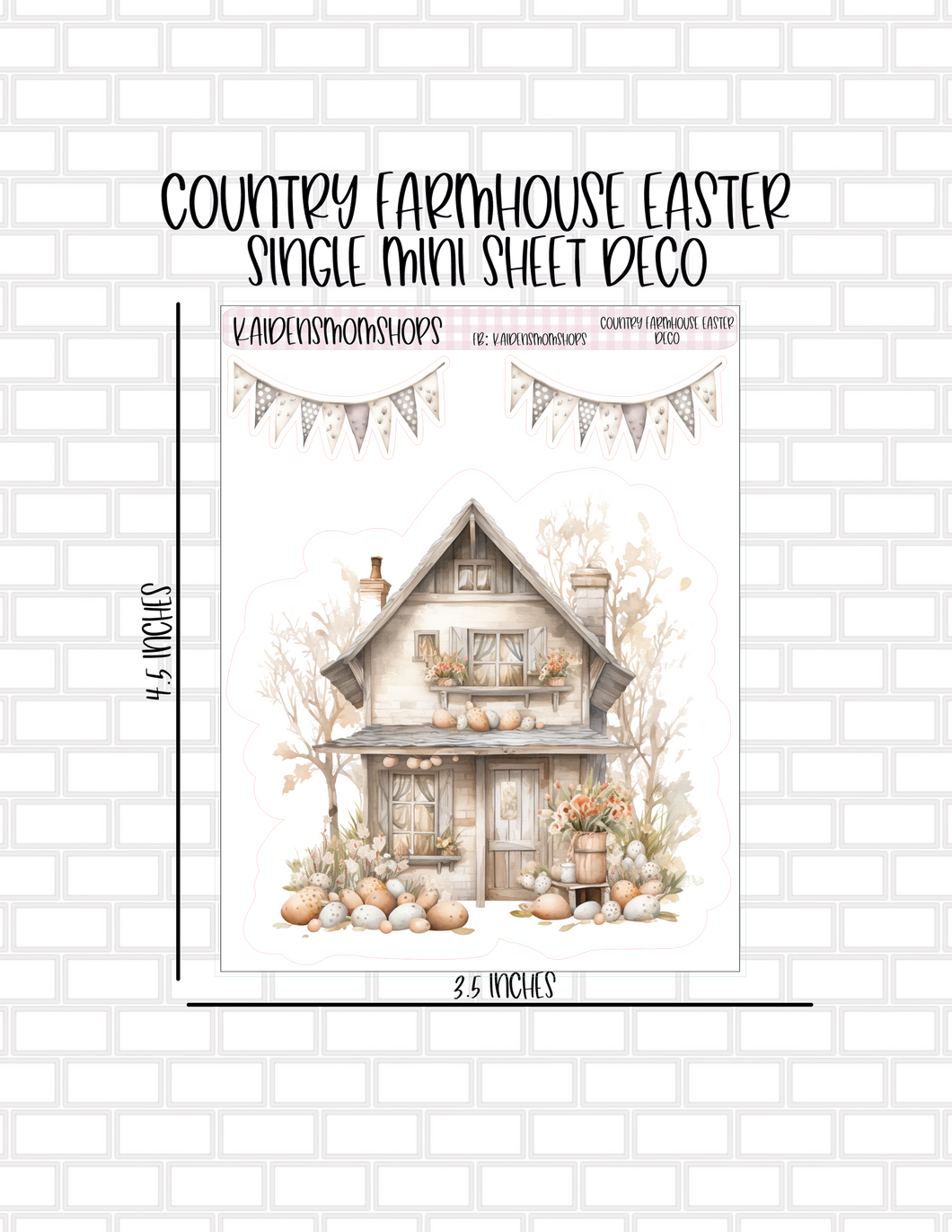Country Farmhouse Easter Mini Sheet Deco Single Sticker
