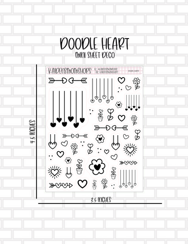 Doodle Heart Mini Sheet Deco