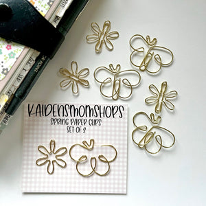Spring Paper Clips - Set of 2 - Gold