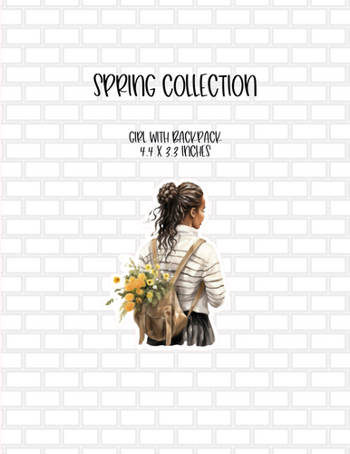 Girl with Backpack from the Spring Collection Die Cut