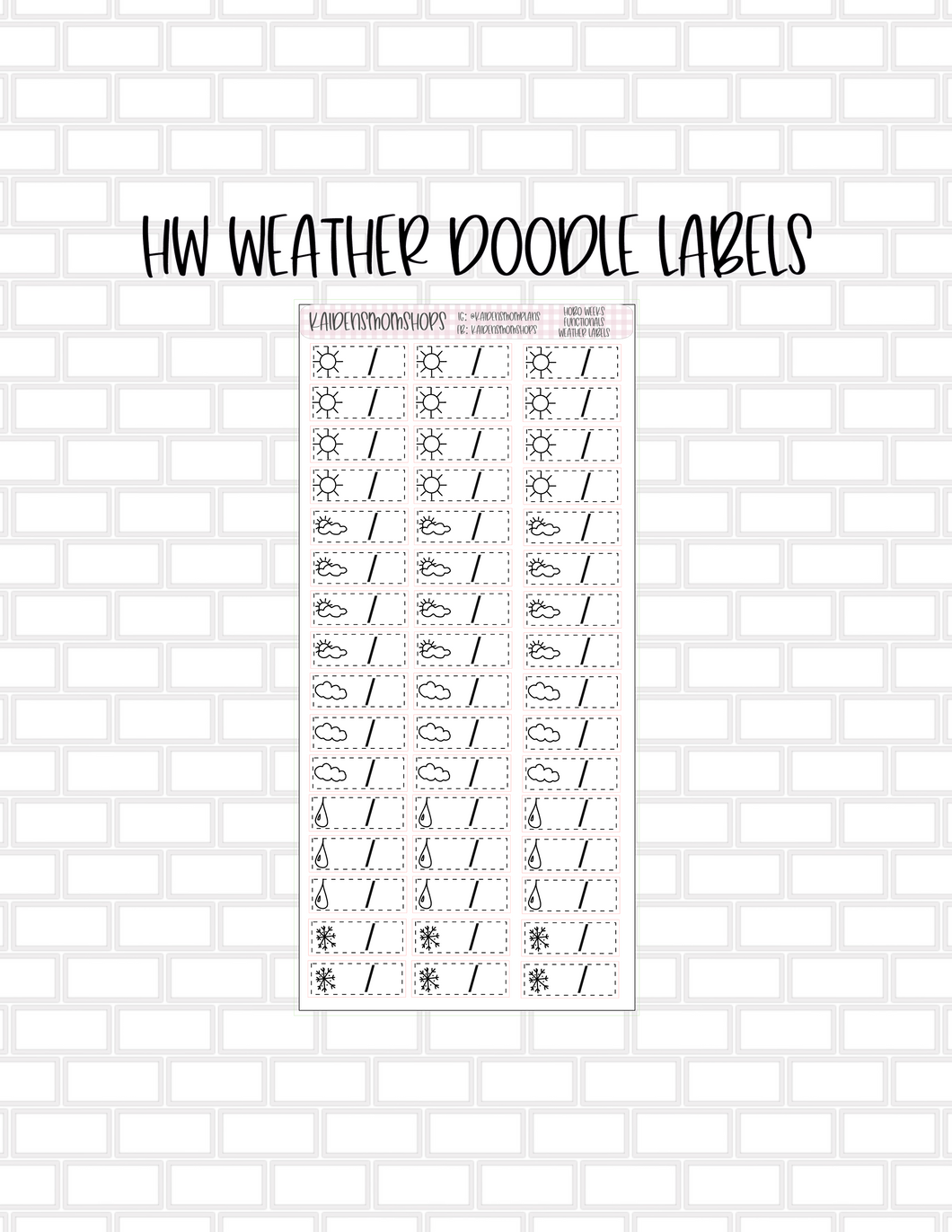 Hobonichi Weeks Weather doodle labels