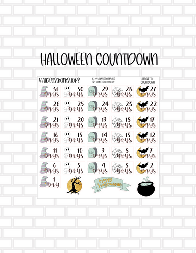 Halloween Countdown Sticker Sheet