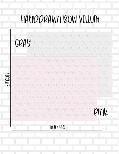 Handdrawn Bow Planner Vellum - 8 X 10 Vellum Sheet