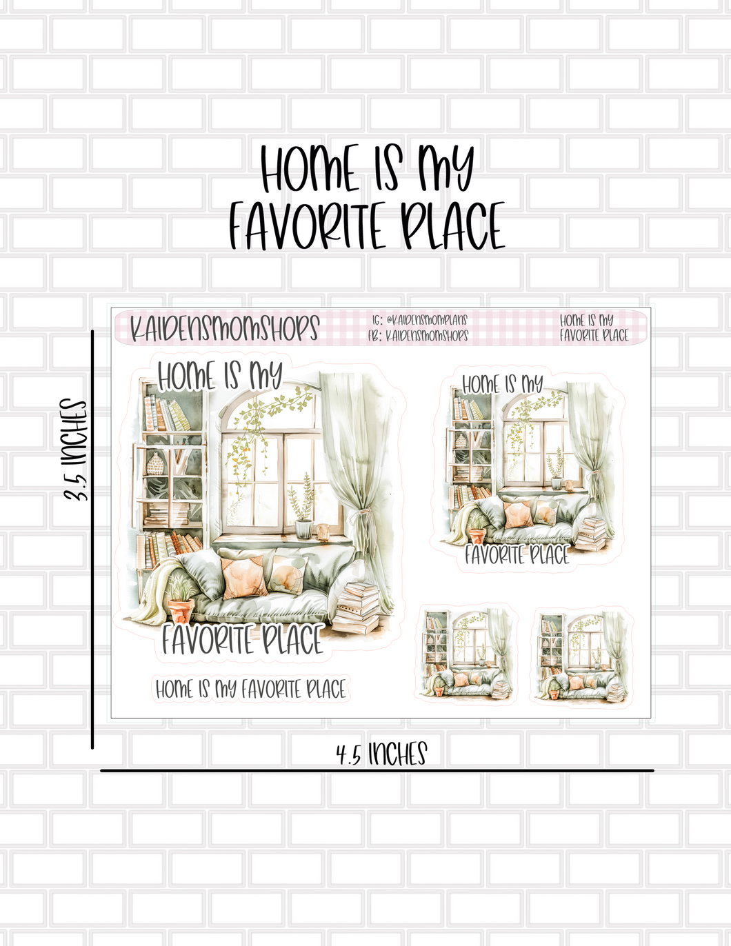 Home is my Favorite Place Mini Deco Sheet