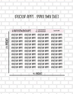 S.018 Doctor Appt Print Mini Sticker Sheet
