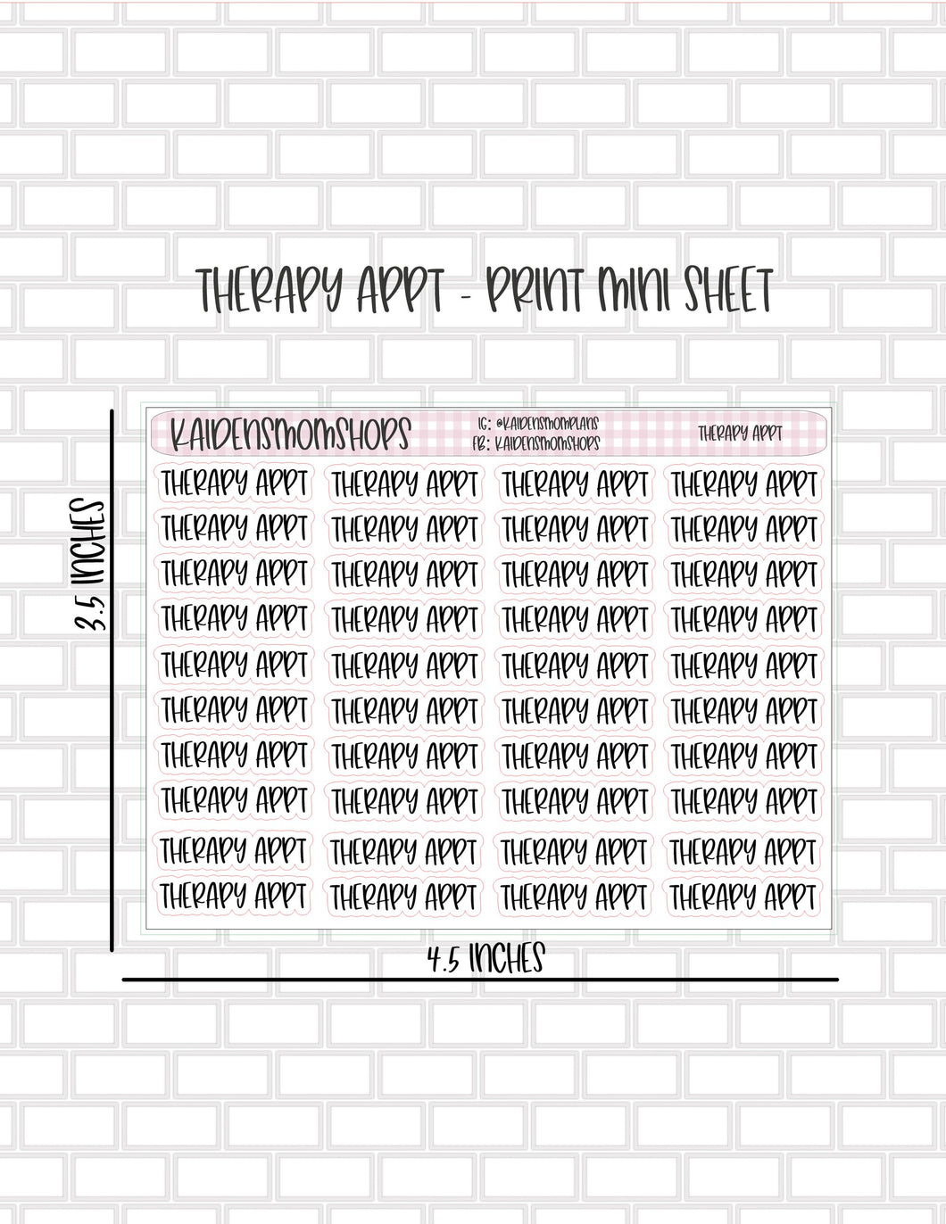 S.031 Therapy Appt Mini Sticker Sheet