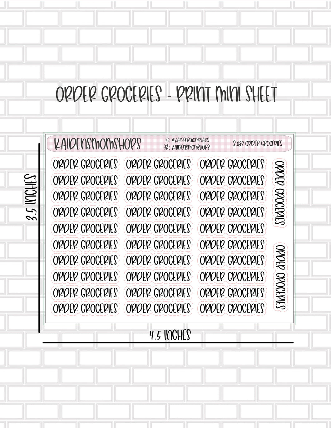 S.032 Order Groceries Mini Sticker Sheet