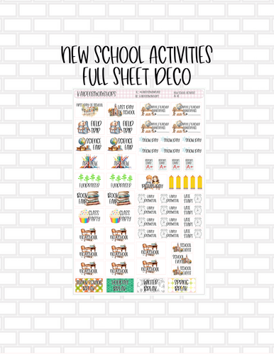 NEW School Activities Full Sheet - A5/HC/EC Size Stickers