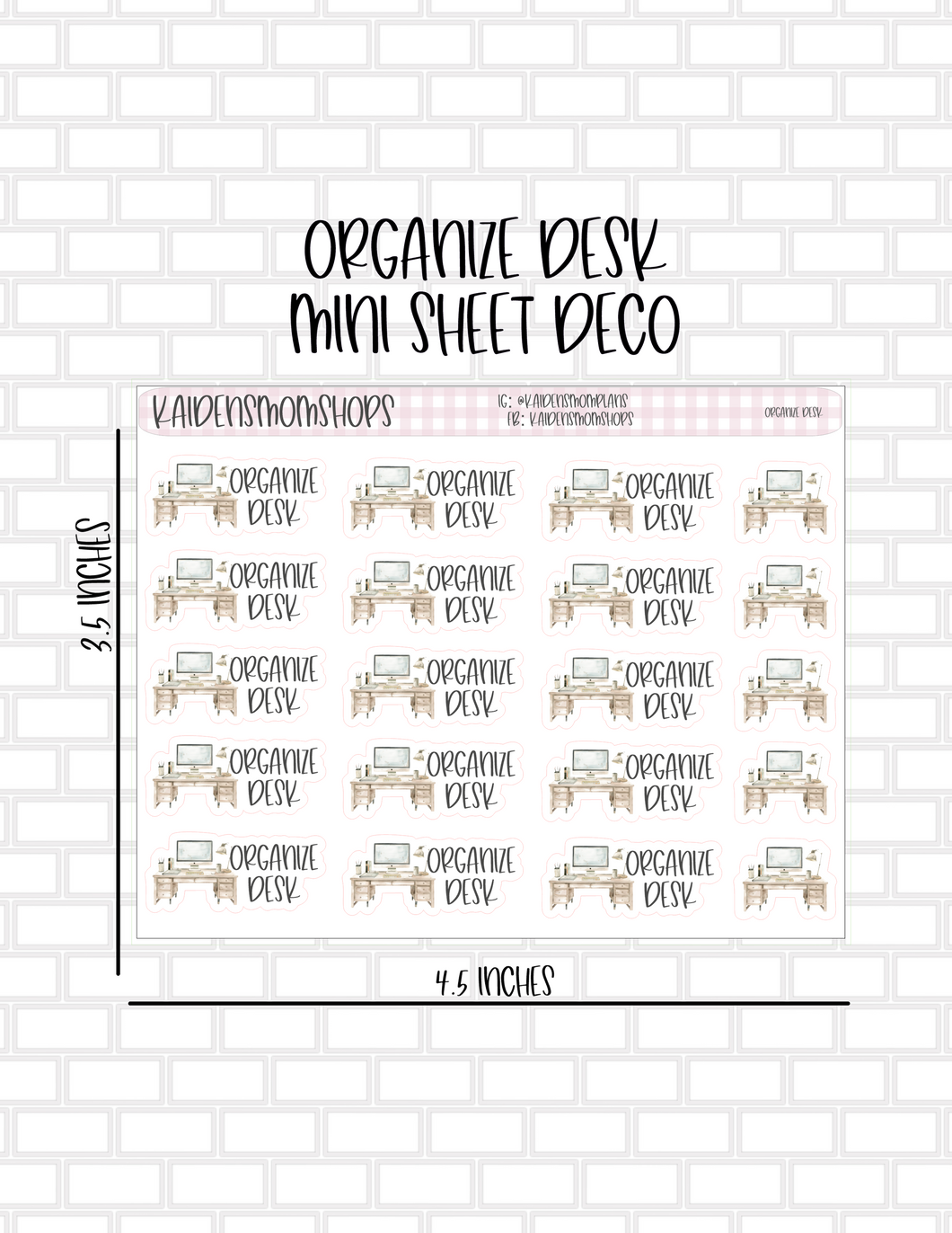 Organize Desk Mini Deco Sheet