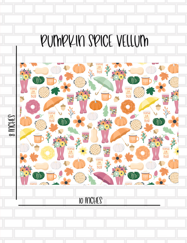Pumpkin Spice Fall Planner Vellum - 8X10 Sheet