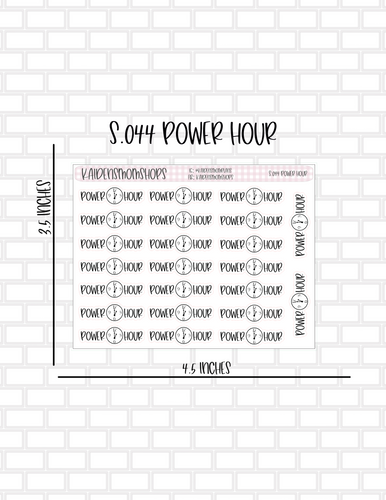 S.044 Power Hour Mini Sheet Word Stickers