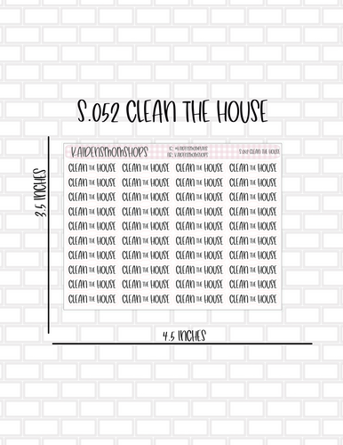 S.052 Clean the House Mini Sheet