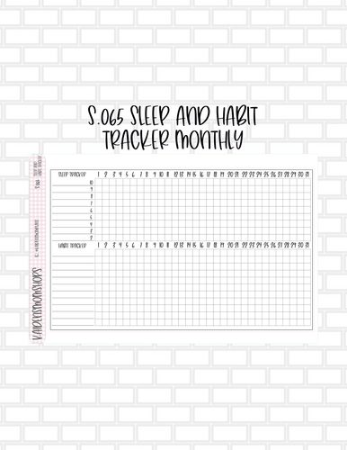 S.065 Monthly Sleep and Habit Tracker