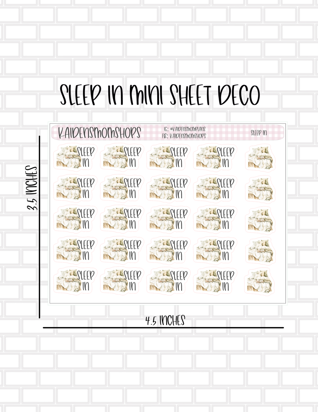 Sleep In Mini Deco Sheet