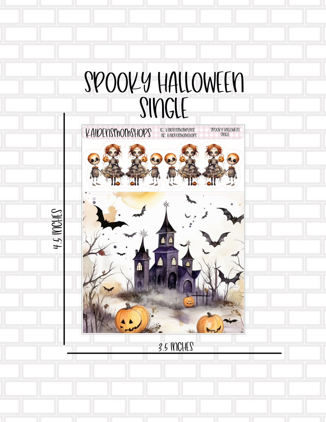 Spooky Halloween Mini Sheet Single