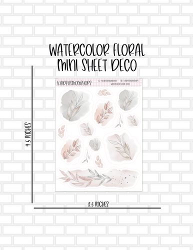 Watercolor Floral Mini Sticker Sheet Deco