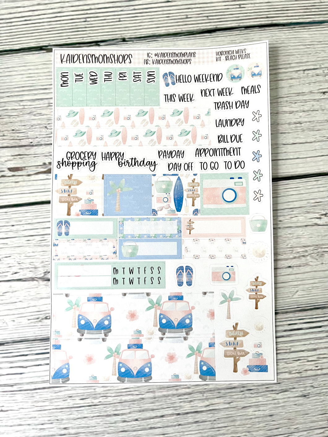 Beach Vacation Hobonichi Weeks Kit - NEW FORMAT