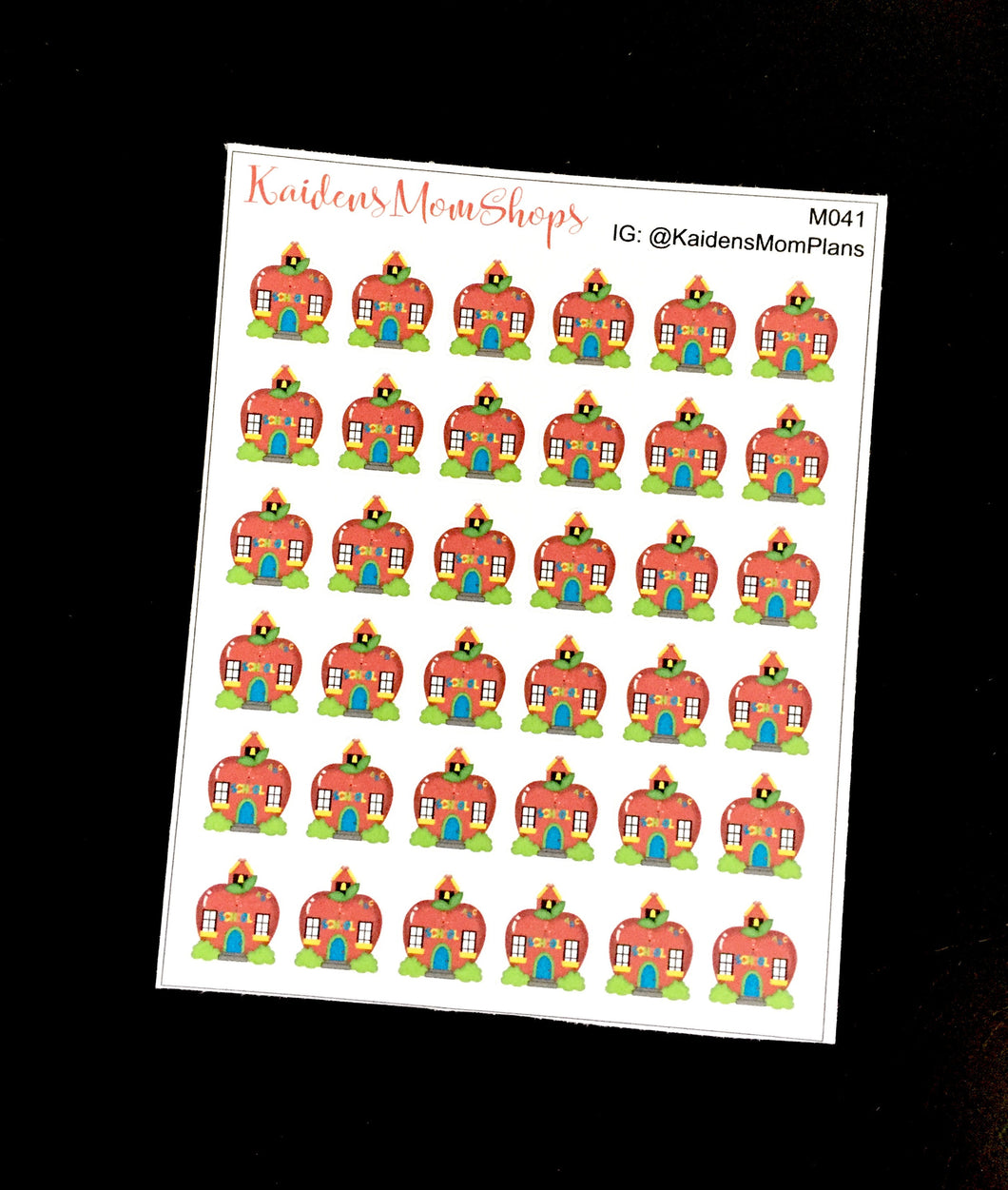 School House Stickers - Full or Mini Sheet - M041