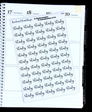 Study Word Fancy Script Sticker Sheet - S226