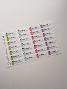 Hydrate Drink Up Water Tracker Stickers - S086
