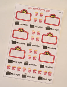 F.031 Movie Night Popcorn Stickers (S116)