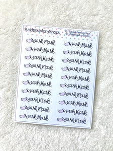 Wash Mask Mini Sticker Sheet - Handlettered