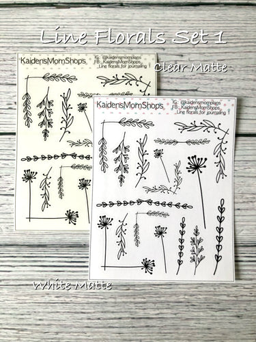 Line Florals for Journaling 1 Deco Mini Sticker Sheet