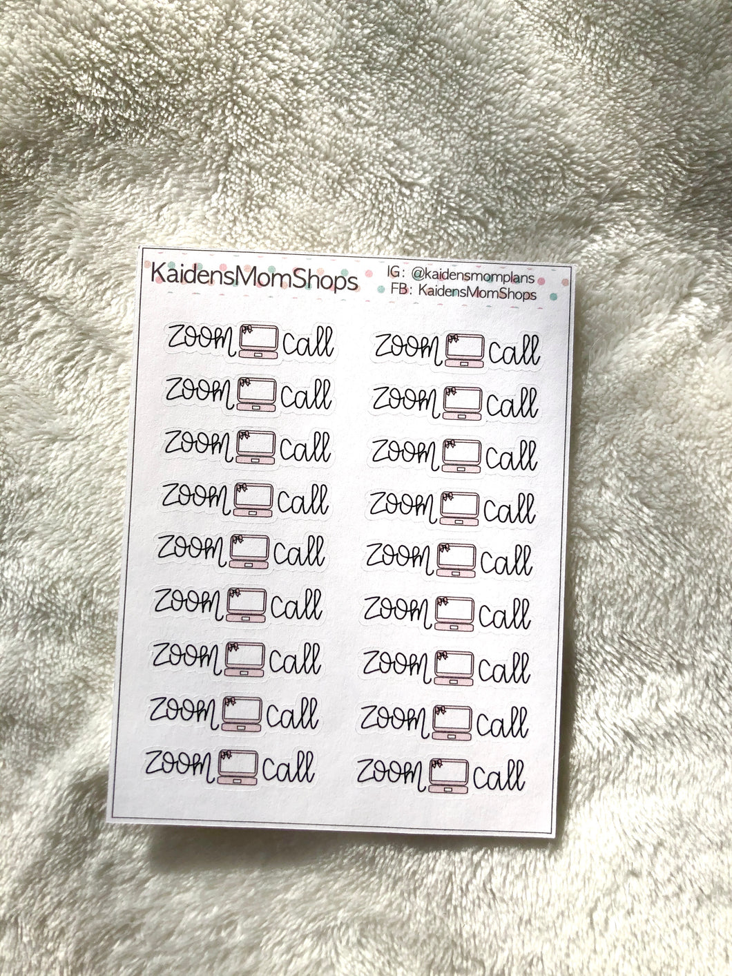 Zoom Call Mini Sticker Sheet - Handlettered