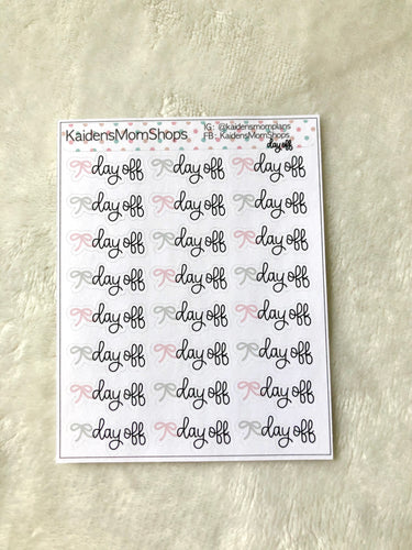 Day Off Mini Sticker Sheet - Handlettered