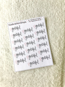 Grateful Mini Sticker Sheet - Handlettered