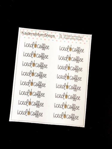 Iced Coffee Handlettered Mini Sticker Sheet