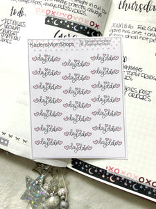 Day Date Mini Sticker Sheet - Handlettered