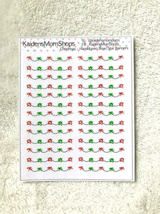 Handdrawn Bow and Star Banners - Red and Green Christmas Mini Sticker Sheet
