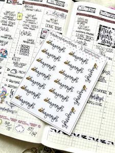 Burger Night Mini Sticker Sheet - Handlettered