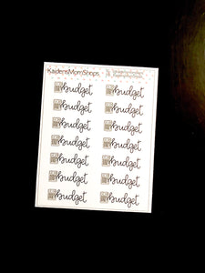 Budget Mini Sticker Sheet - Handlettered