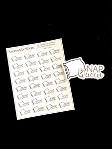 Nap Queen Mini Sticker Sheet and Die Cut
