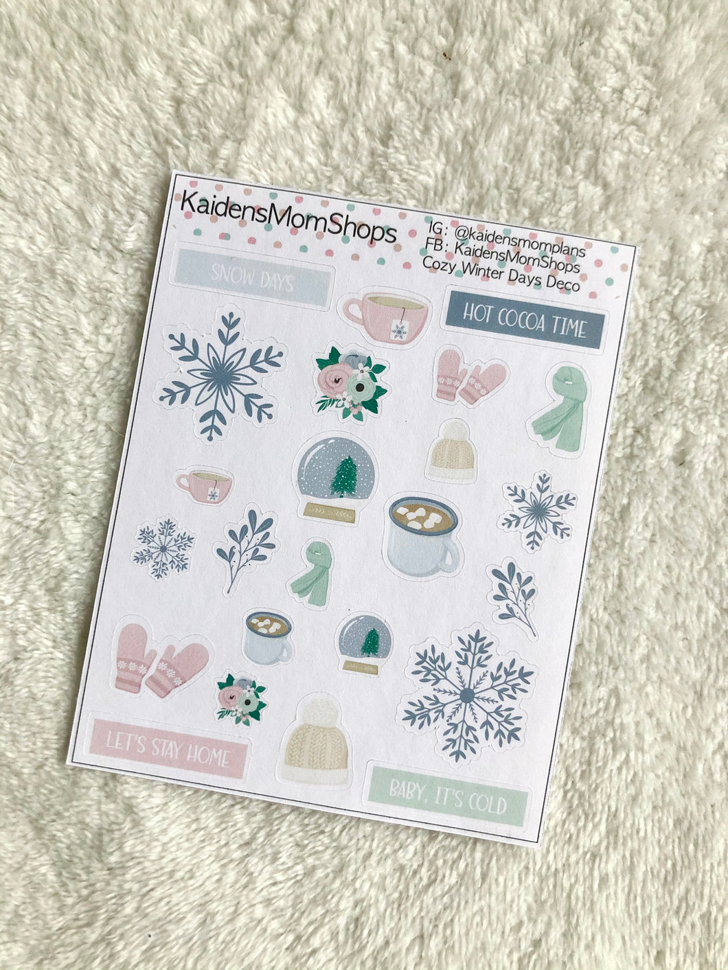 Cozy Winter Days Deco Mini Sticker Sheet