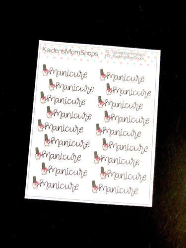 Manicure Mini Sticker Sheet - Handlettered