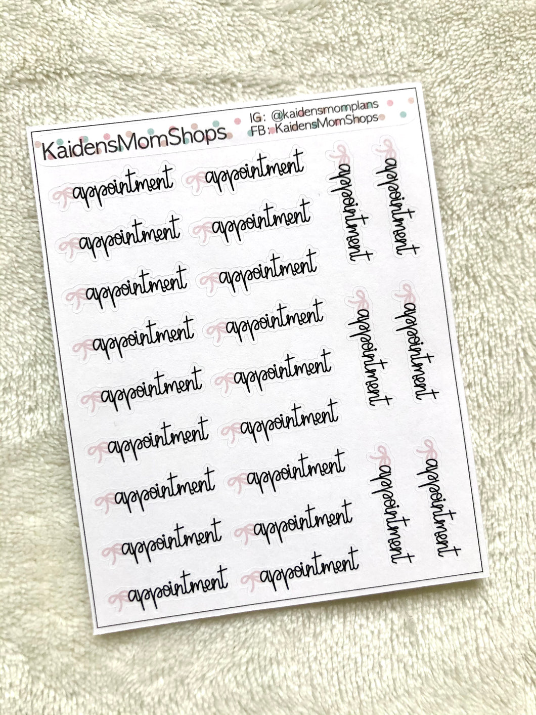 Appointment Mini Sticker Sheet - Handlettered